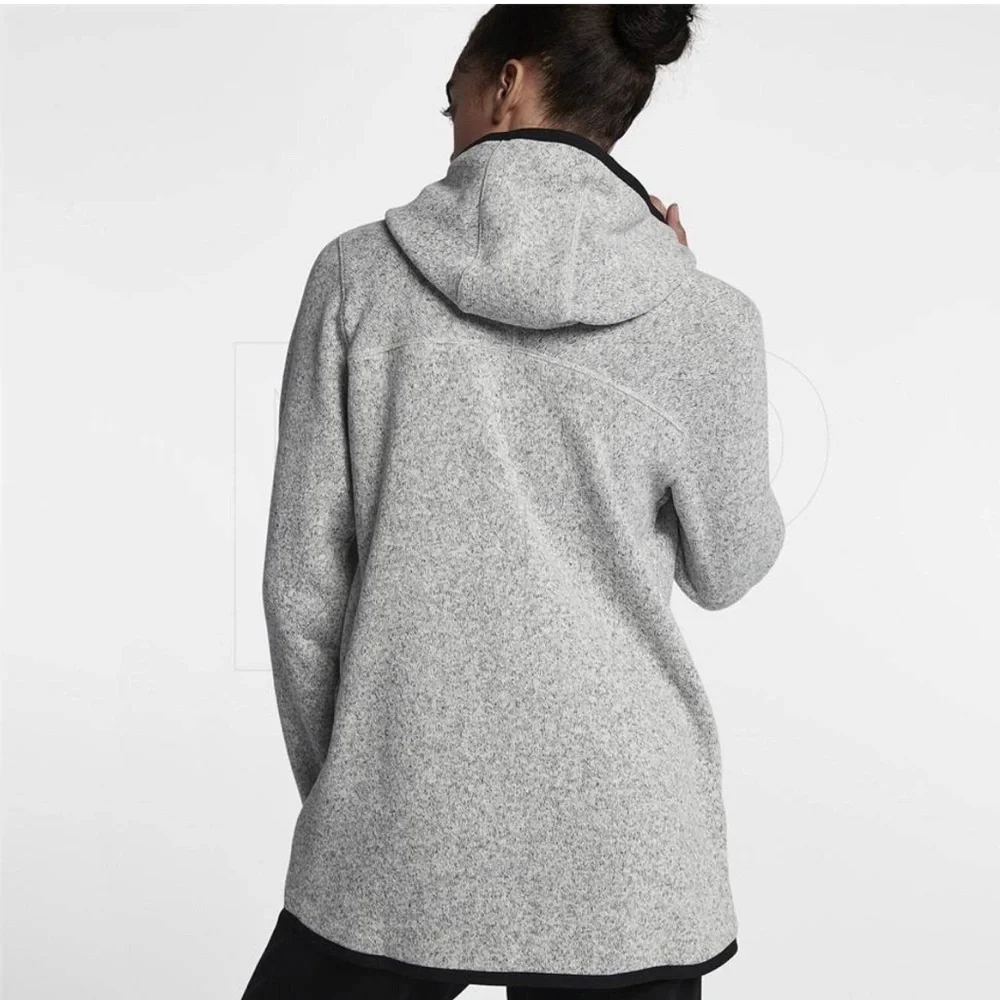 Nike Women's Sportswear Summit Hoodie Medium light gray black trim athlesure - Picture 5 of 11